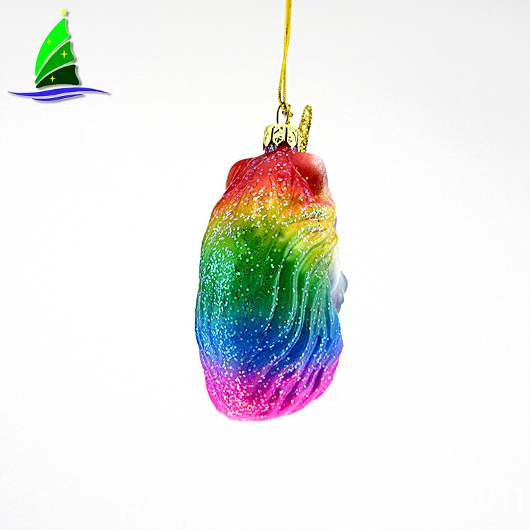 Ornamento de vidro baleia bonito Unicorn Glass Cute Unicorn Whale Ornament